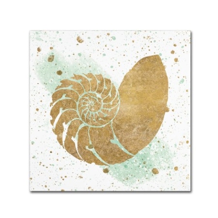 Wild Apple Portfolio 'Silver Sea Life Aqua Shell' Canvas Art,24x24